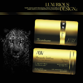 Cartão De Visita Monograma de Ouros Digitais Decorativos de Ouro No