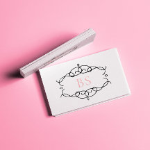 Monograma de Quadro Preto de Boho Elegante Moderno