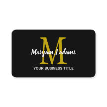 Monograma de Roteiro Moderno (Código QR) Preto Chi