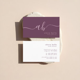 Cartão De Visita Monograma de Script Moderno, Mínimo e Sofisticado