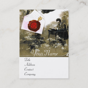 CARTÃO DE VISITA MONOGRAMA DE SELOS ROMÂNTICOS