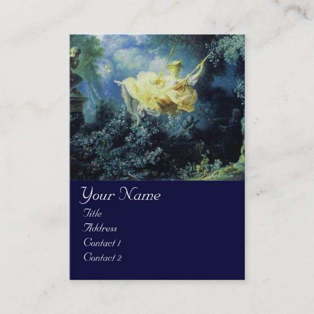 Cartão De Visita MONOGRAMA DE SWING,Amarelo Verde Azul (Frente)