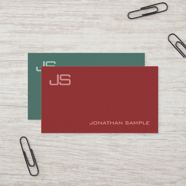 Cartão De Visita Monograma de Tendência Profissional Elegante Moder (Frente/Verso In Situ)