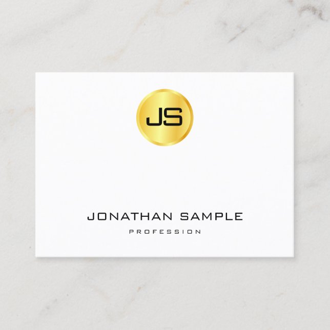 Cartão De Visita Monograma de Tendência Profissional Elegante Moder (Frente)