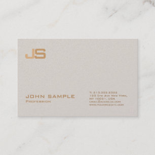 Cartão De Visita Monograma de Tendência Profissional Premium Pearl