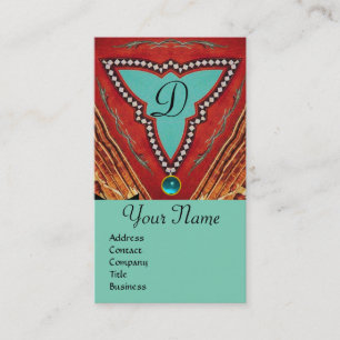 CARTÃO DE VISITA MONOGRAMA DE TRIÂNGULO GEOMÉTRICO ABSTRATO AZUL VE