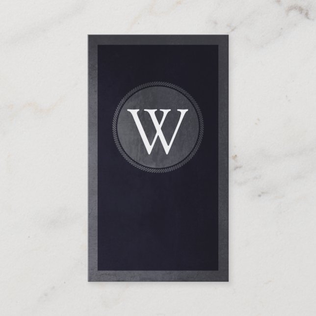 Cartão De Visita Monograma de Vintage (Frente)