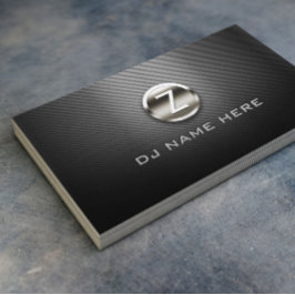 Cartão De Visita Monograma DJ Professional Steel Metálico