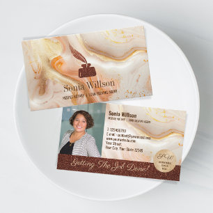 Cartão De Visita Monograma do Agente de Assinatura de Empréstimo No