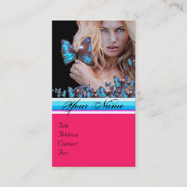 Cartão De Visita Monograma do ARTISTA BEAUP BEAUWLEY BEAUY BUTTERFL (Frente)