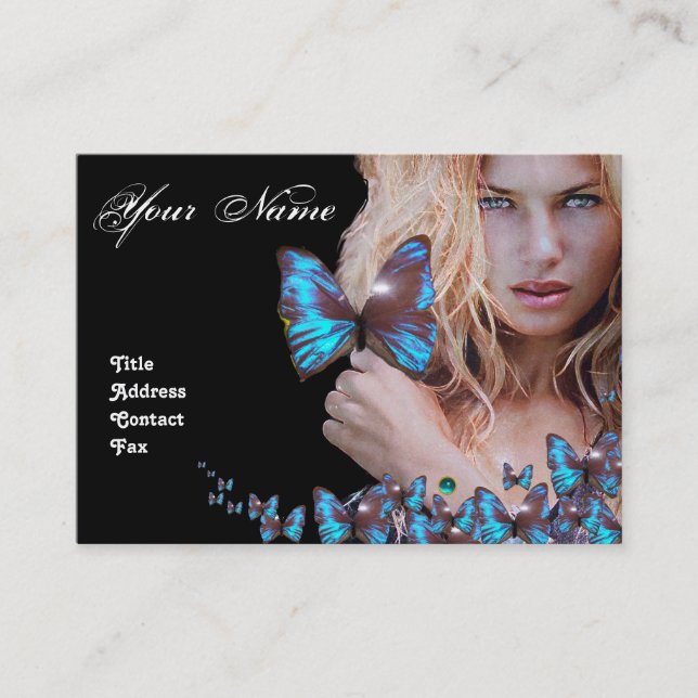 Cartão De Visita Monograma do ARTISTA BEAUP BEAUWLEY BEAUY BUTTERFL (Frente)