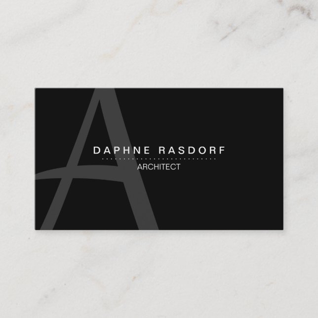 Cartão De Visita Monograma do branco de PurePro No8B (Frente)