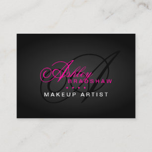 Cartão De Visita Monograma do cabelo e do maquilhador