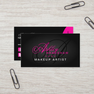 Cartão De Visita Monograma do cabelo e do maquilhador