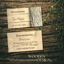 Cartão De Visita Monograma do Latido de Árvore de Conselhos de Made