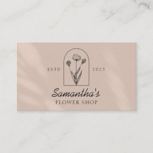 Cartão De Visita Monograma do Logotipo de Arte Botânica artesanal E