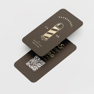 Cartão De Visita Monograma do Polo de Barber Dourado da Barber