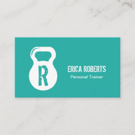 Cartão De Visita Monograma do Treinador Pessoal da Malhação Turques