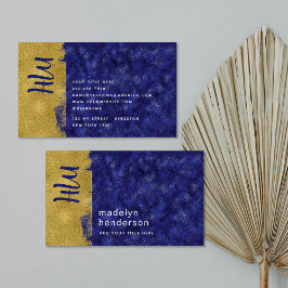 Cartão De Visita Monograma Dourado de Pincel de Luxo Negrito