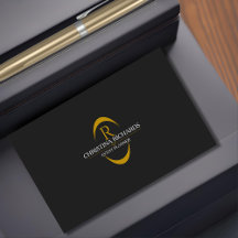 Monograma Dourado e preto Elegante moderno