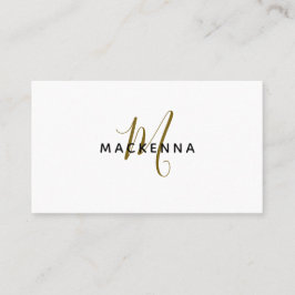 Cartão De Visita Monograma Dourado Elegante Profissional Moderno