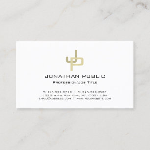 Cartão De Visita Monograma Dourado Elegante Profissional Moderno Si