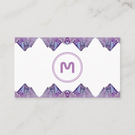 Cartão De Visita Monograma elegante, ametista violeta de dois tons