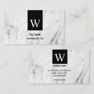 Cartão De Visita Monograma Elegante de Ângulo Branco Personalizado