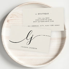 Cartão De Visita Monograma Elegante de luxo minimalista
