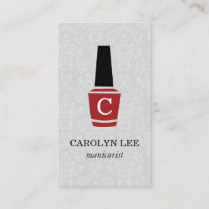 Cartão De Visita Monograma elegante do damasco do verniz para as