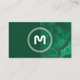 Cartão De Visita Monograma elegante, dois tons, cristais verdes pro