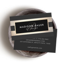 Monograma Elegante Folha de Ouro Preta e FAUX