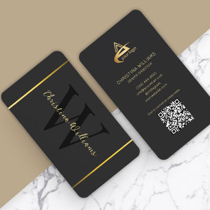 Cartão De Visita Monograma Elegante Moderno Minimalista
