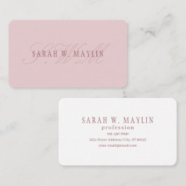 Cartão De Visita Monograma Elegante | Ouro Rosa