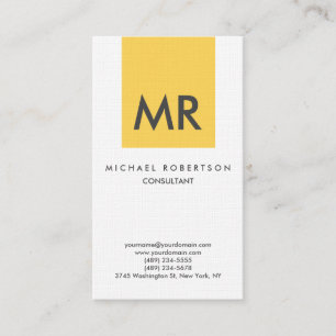 Cartão De Visita Monograma Elegante Premium Linen