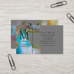 Cartão De Visita Monograma Elegante Profissional Personalizado