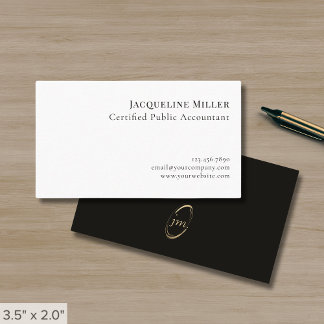 Cartão De Visita Monograma Elegante Profissional Simples