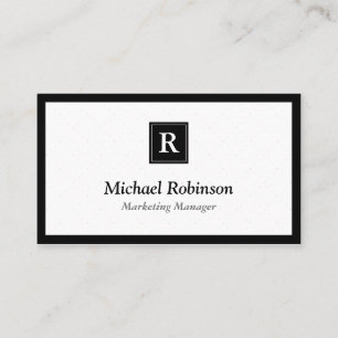 Cartão De Visita Monograma elegante simples - fácil personalização