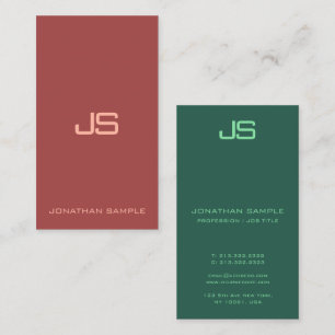 Cartão De Visita Monograma Elegante Vertical Moderno