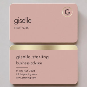 Cartão De Visita Monograma em Rose Gold