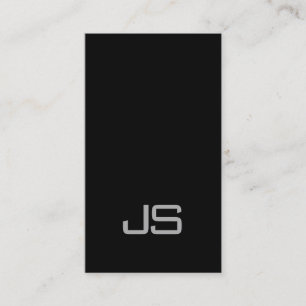 Cartão De Visita Monograma estético Black White Clean Professional