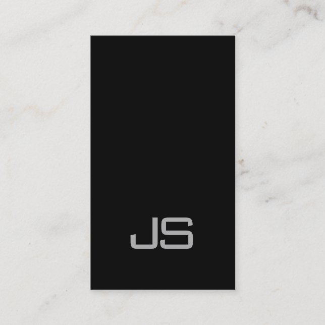 Cartão De Visita Monograma estético Black White Clean Professional (Frente)