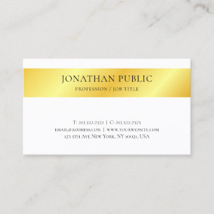 Cartão De Visita Monograma Falso Dourado Metálico, aparência mode