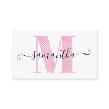 Monograma Feminino Rosa Claro e Branco com Pontos