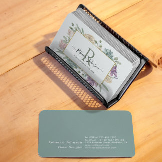 Cartão De Visita Monograma Floral