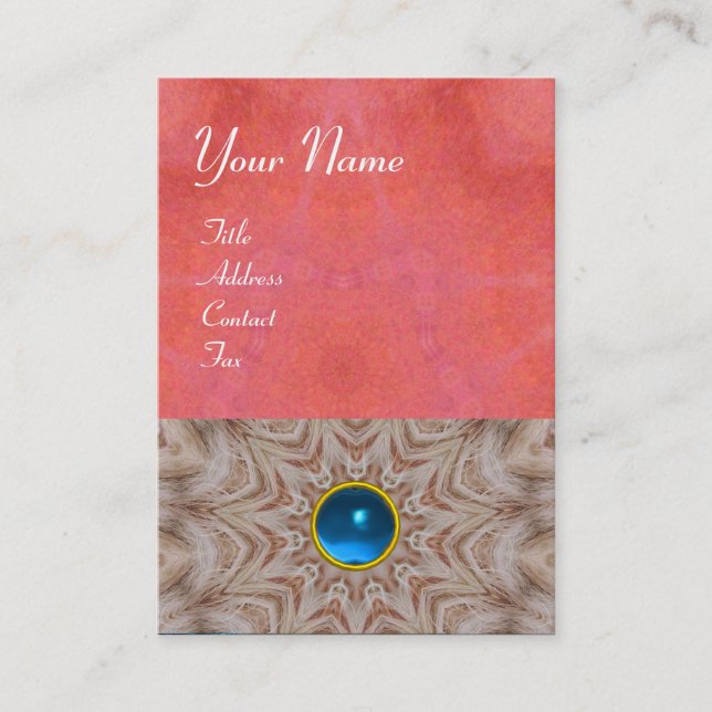 Cartão De Visita Monograma HAIR STYLIST, antigo branco-azul-rosa (Frente)