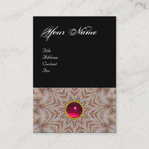 Cartão De Visita Monograma HAIR STYLIST, rubi rosa vermelho, preto