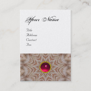 Cartão De Visita Monograma HAIR STYLIST, rubi vermelho-rosa,pérola