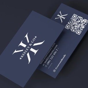 Cartão De Visita Monograma K Logotipo Profissional Moderno Charcarb