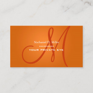 Cartão De Visita Monograma Laranja Radiante